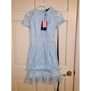 PrettyLittleThing Blue Lace Dress